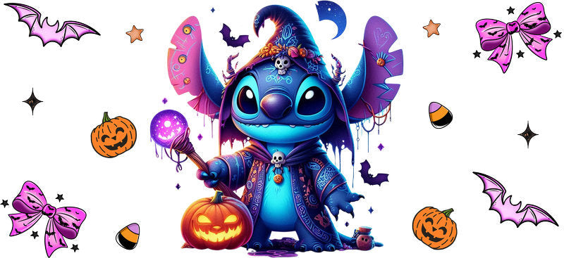 Cute Alien Wizard Halloween UV DTF Cup Wrap for 16oz Libbey Can KA-17531
