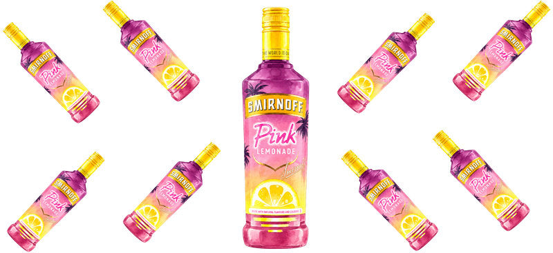 Pink Lemonade Vodka UV DTF Cup Wrap for 16oz Libbey Can KA-17606