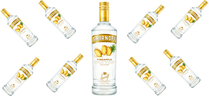 Pineapple Vodka UV DTF Cup Wrap for 16oz Libbey Can KA-17612