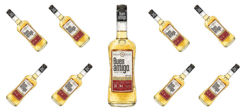 Gold Tequila UV DTF Cup Wrap for 16oz Libbey Can KA-17781
