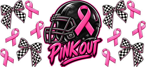 Pink Out Football UV DTF Cup Wrap for 16oz Libbey Can KA-17807