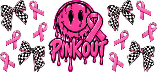 Pink Out Smiley UV DTF Cup Wrap for 16oz Libbey Can KA-17809