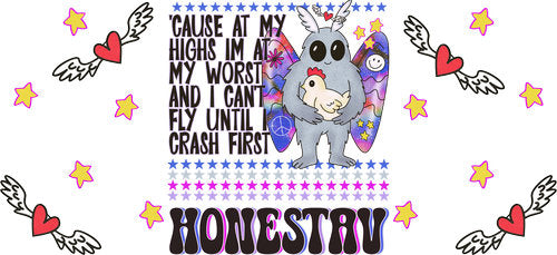Honesty Funny Quote UV DTF Cup Wrap for 16oz Libbey Can KA-17812