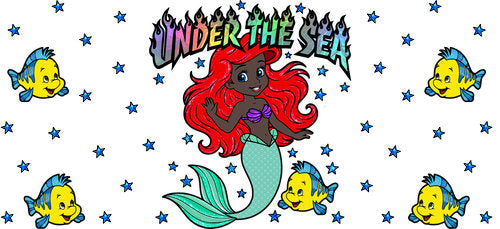 Under the Sea Mermaid UV DTF Cup Wrap for 16oz Libbey Can KA-17818