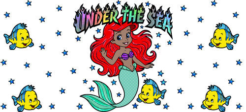 Under the Sea Mermaid UV DTF Cup Wrap for 16oz Libbey Can KA-17819