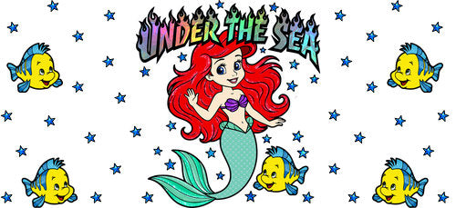 Under the Sea Mermaid UV DTF Cup Wrap for 16oz Libbey Can KA-17821