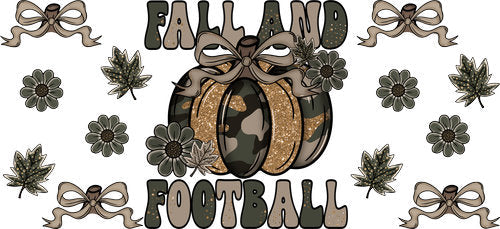 Fall Football Pumpkin UV DTF Cup Wrap for 16oz Libbey Can KA-17824
