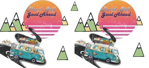 Good Ahead Retro Road Trip UV DTF Cup Wrap for 16oz Libbey Can KA-17849