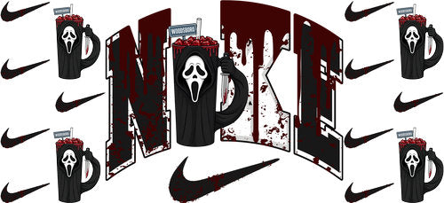 Scream Mask Sports Logo UV DTF Cup Wrap for 16oz Libbey Can KA-17859