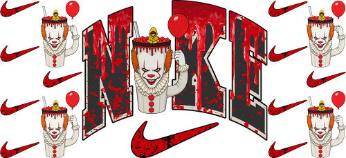 Creepy Clown Sports Logo UV DTF Cup Wrap for 16oz Libbey Can KA-17860