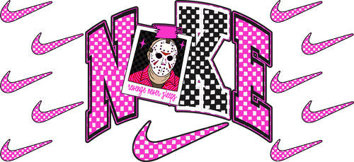Hockey Mask Pink Polaroid UV DTF Cup Wrap for 16oz Libbey Can KA-17867