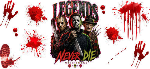 Horror Legends Never Die UV DTF Cup Wrap for 16oz Libbey Can KA-17871