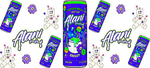 Purple Energy Drink UV DTF Cup Wrap for 16oz Libbey Can KA-17872