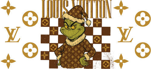 Designer Green Christmas Character UV DTF Cup Wrap for 16oz Libbey Can KA-17885