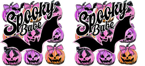 Spooky Babe Purple Halloween UV DTF Cup Wrap for 16oz Libbey Can KA-17886