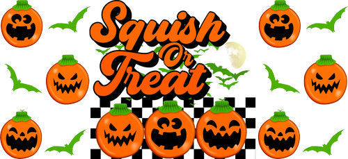 Squish or Treat Pumpkins UV DTF Cup Wrap for 16oz Libbey Can KA-17888