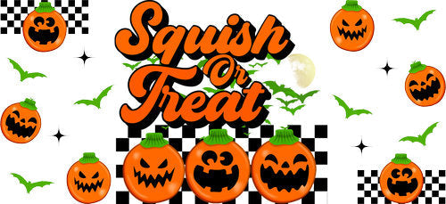 Squish or Treat Halloween UV DTF Cup Wrap for 16oz Libbey Can KA-17889