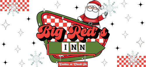 Big Red Inn Christmas UV DTF Cup Wrap for 16oz Libbey Can KA-17893