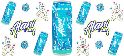 Blue Energy Drink UV DTF Cup Wrap for 16oz Libbey Can KA-17901