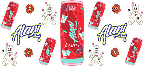 Red Energy Drink UV DTF Cup Wrap for 16oz Libbey Can KA-17903
