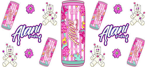 Pink Energy Drink UV DTF Cup Wrap for 16oz Libbey Can KA-17905