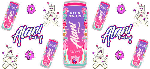 Pink Energy Drink UV DTF Cup Wrap for 16oz Libbey Can KA-17907