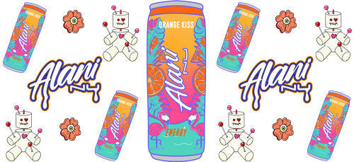Orange Energy Drink UV DTF Cup Wrap for 16oz Libbey Can KA-17908