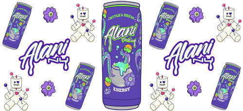 Green Purple Energy Drink UV DTF Cup Wrap for 16oz Libbey Can KA-17913