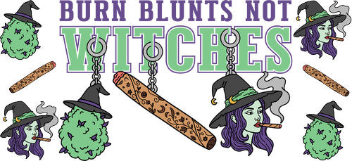 Burn Blunts Not Witches UV DTF Cup Wrap for 16oz Libbey Can KA-17921