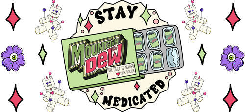 Stay Medicated Green Soda UV DTF Cup Wrap for 16oz Libbey Can KA-17927