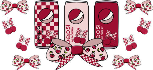 Red Soda Bow UV DTF Cup Wrap for 16oz Libbey Can KA-17930