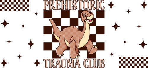 Prehistoric Trauma Club UV DTF Cup Wrap for 16oz Libbey Can KA-17935
