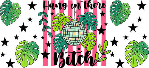 Hang in There Tropical UV DTF Cup Wrap for 16oz Libbey Can KA-17936