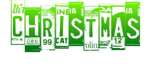 Christmas Green License Plates UV DTF Cup Wrap for 16oz Libbey Can KA-17938