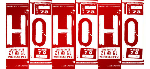 Ho Ho Ho Red License Plates UV DTF Cup Wrap for 16oz Libbey Can KA-17940