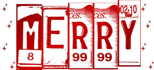 Merry Red License Plates UV DTF Cup Wrap for 16oz Libbey Can KA-17942