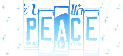 Peace Blue License Plates UV DTF Cup Wrap for 16oz Libbey Can KA-17945