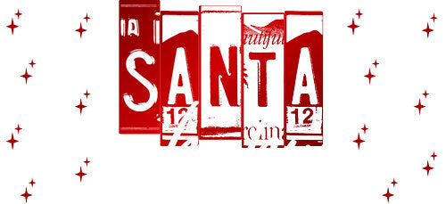 Santa Red License Plates UV DTF Cup Wrap for 16oz Libbey Can KA-17946