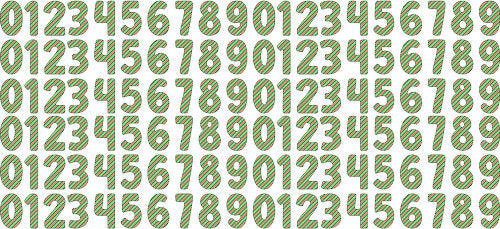 Green Striped Holiday Numbers UV DTF Cup Wrap for 16oz Libbey Can KA-17976