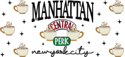 Manhattan Coffee City UV DTF Cup Wrap for 16oz Libbey Can KA-17985