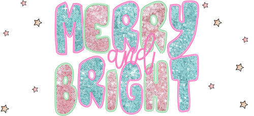Merry and Bright Christmas UV DTF Cup Wrap for 16oz Libbey Can KA-17998