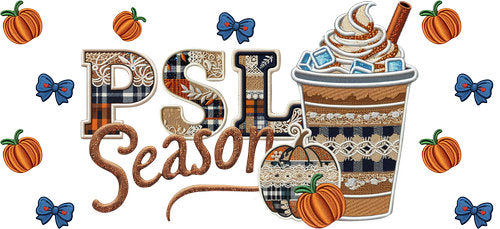 PSL Season Fall Coffee UV DTF Cup Wrap for 16oz Libbey Can KA-18001