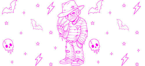 Spooky Witch Character UV DTF Cup Wrap for 16oz Libbey Can KA-18022