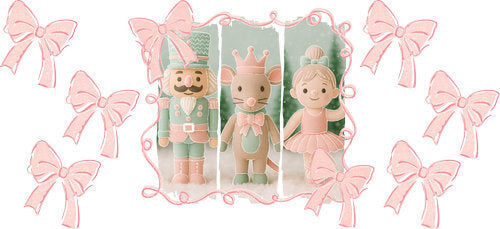 Pink Christmas Nutcracker UV DTF Cup Wrap for 16oz Libbey Can KA-18034
