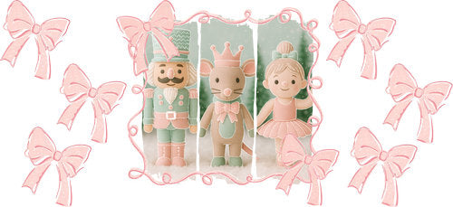 Pink Christmas Nutcracker UV DTF Cup Wrap for 16oz Libbey Can KA-18034