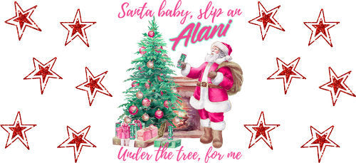 Santa Baby Christmas Tree UV DTF Cup Wrap for 16oz Libbey Can KA-18037