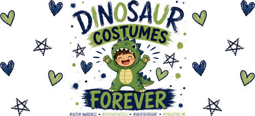 Dinosaur Costumes Forever UV DTF Cup Wrap for 16oz Libbey Can KA-18053