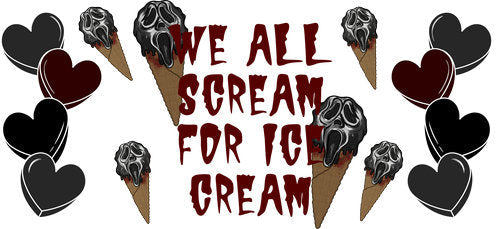 We All Scream for Ice Cream UV DTF Cup Wrap for 16oz Libbey Can KA-18061