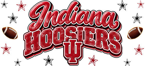 Indiana Football UV DTF Cup Wrap for 16oz Libbey Can KA-18066