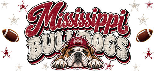 Mississippi Football UV DTF Cup Wrap for 16oz Libbey Can KA-18070